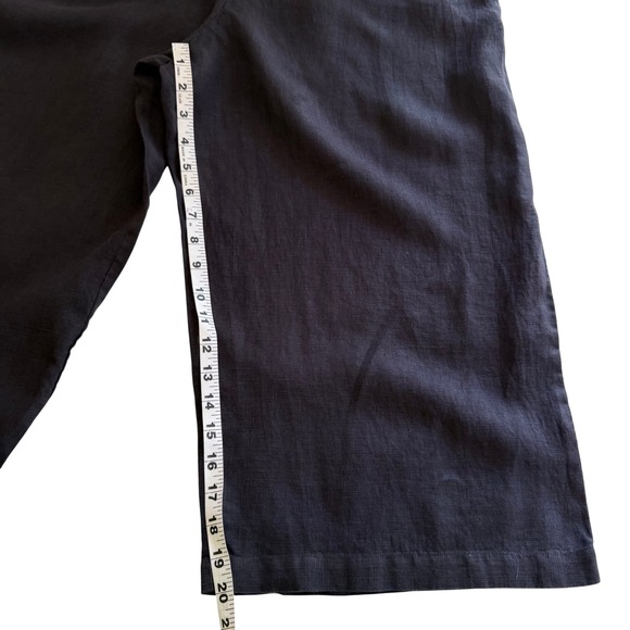 POU NOU Black Linen Jumpsuit Wide Leg Button Front Minimalist M/L - Picture 10 of 10